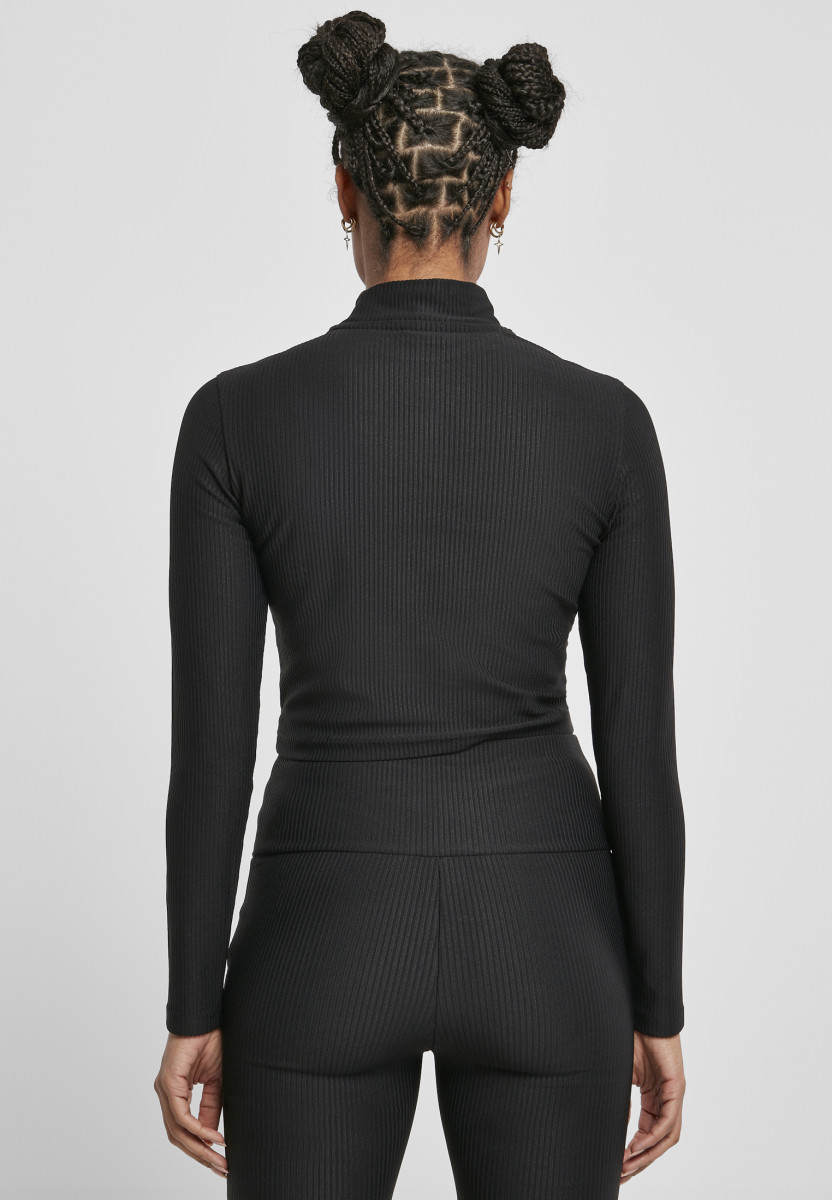 Ladies Starter Cropped Stretch Rib Turtleneck Longsleeve