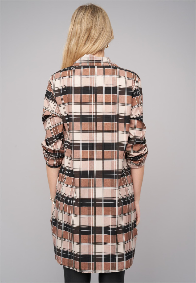 Turn Up 3/4 Arm Bluse kariert small