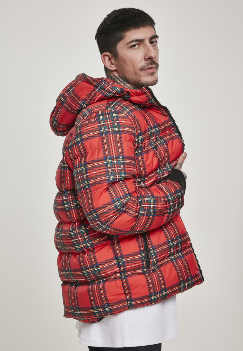 Hooded Check Puffer Jacket
