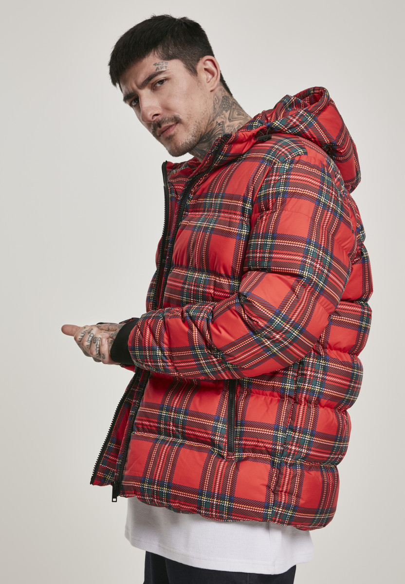 Hooded Check Puffer Jacket