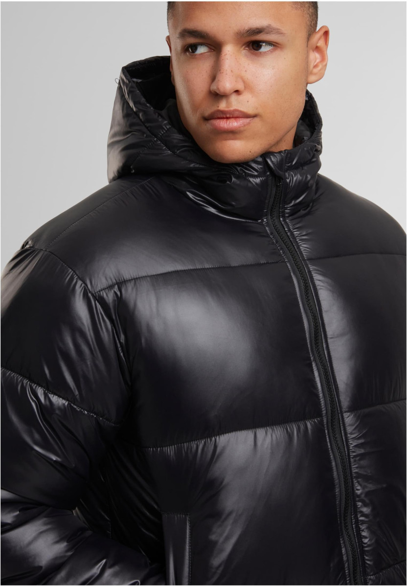 Shiny Puffer Jacket With Hood