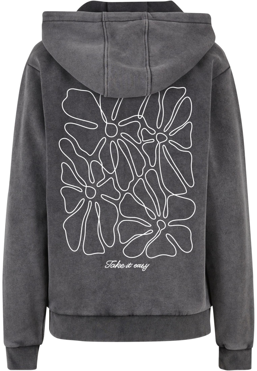One Line Flowers Ladies Vintage Heavy Hoody