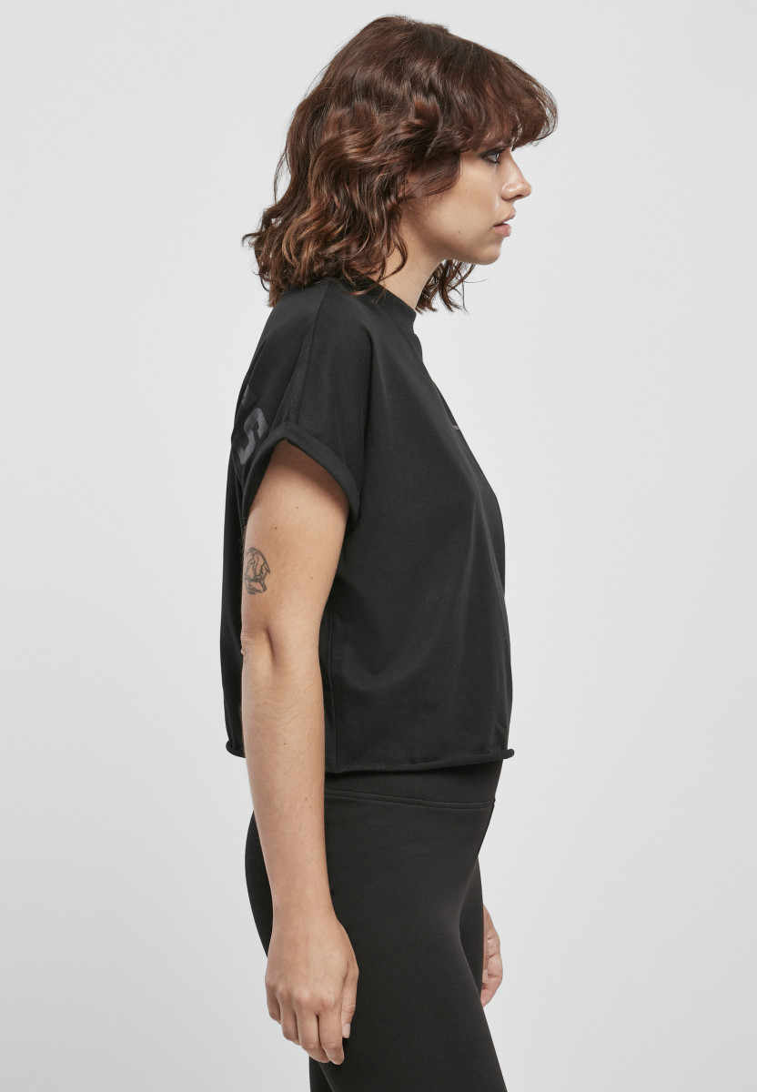 Ladies Short Oversized Cut On Sleeve Tee