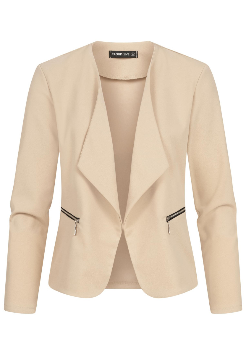 Cloud5ive Damen Blazer mit 2-Zip-Pockets und Reverskragen