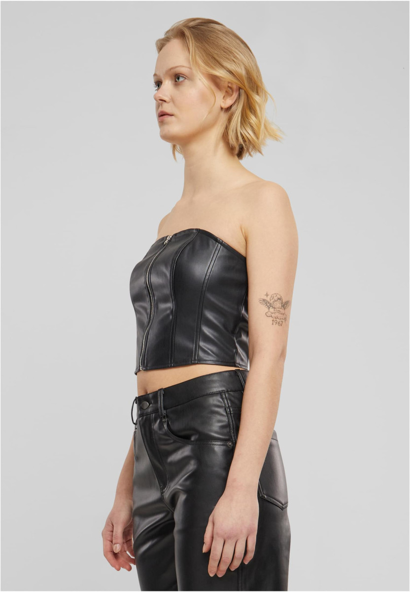 Ladies Synthetic Leather Bandeau Top