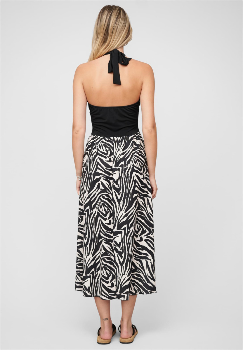 Maxi Neckholder-Dress with zebra print