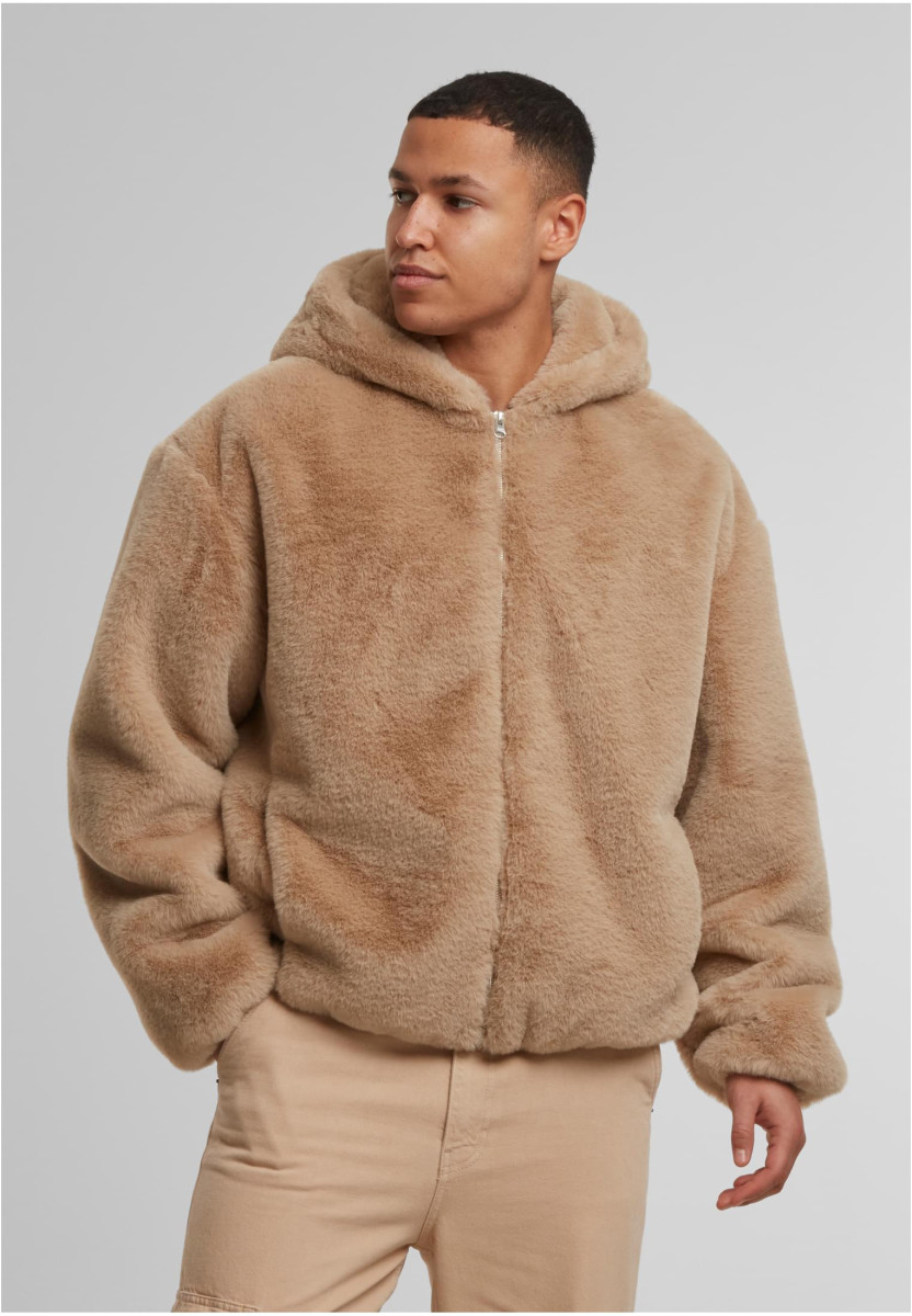 Full Zip Faux Fur Hoodie
