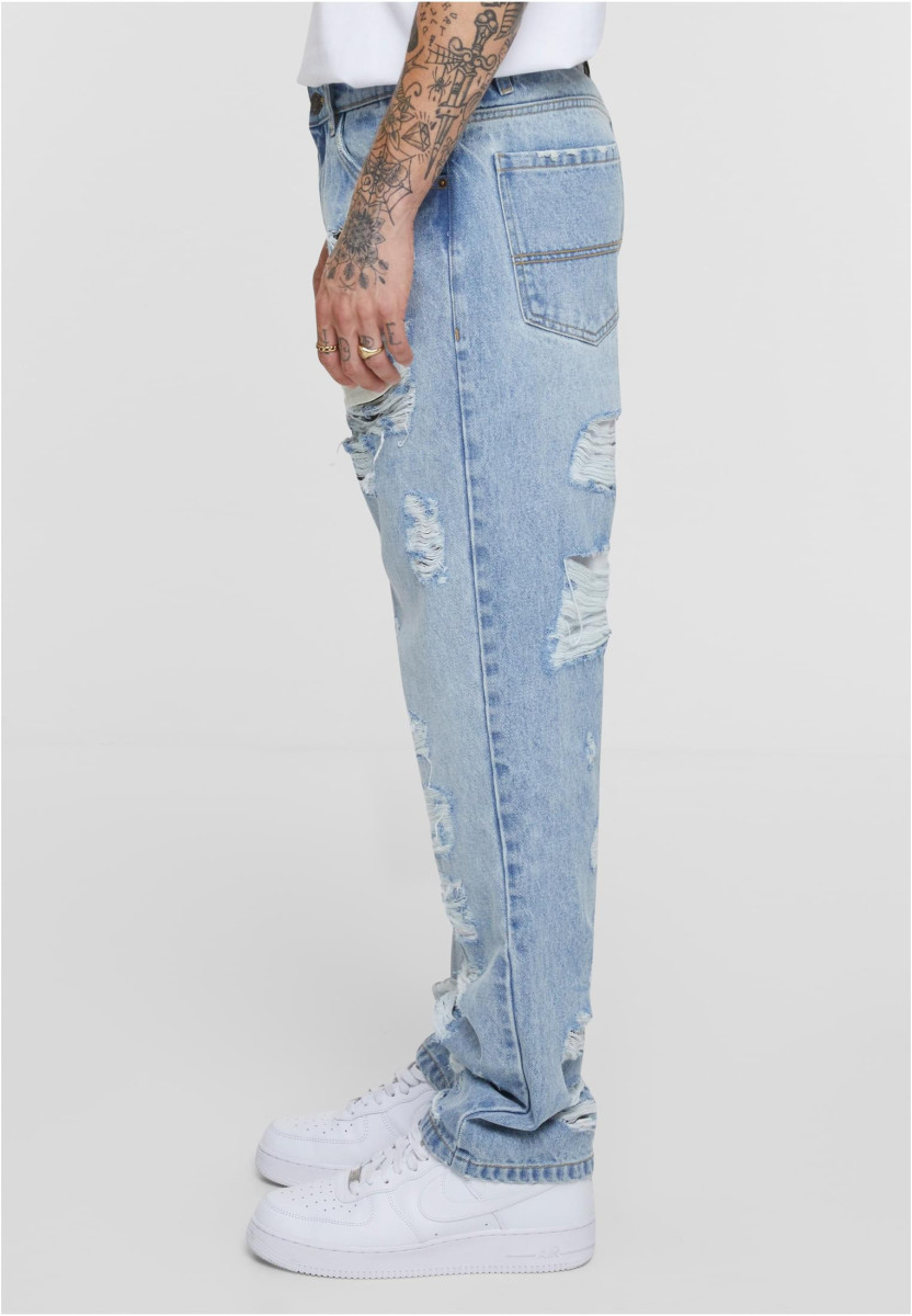 Heavy Ounce Straight Fit Heavy Destroyed Jeans