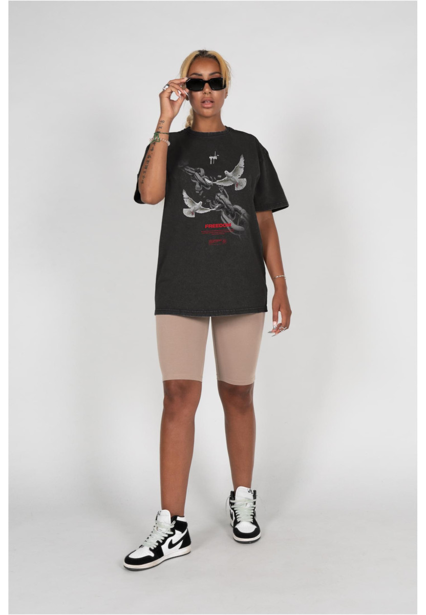 Ladies Freedom x  Acid Washed Heavy Oversized Tee