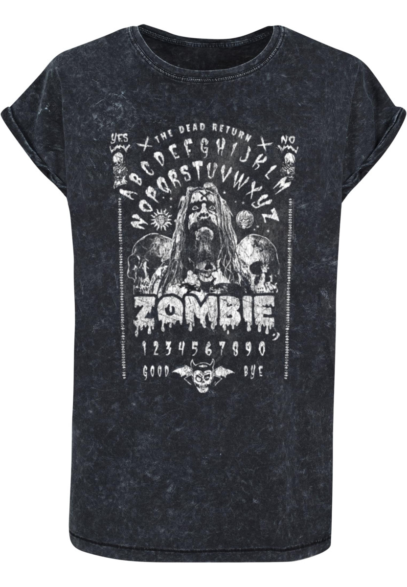 Ladies Rob Zombie - The Dead Return Spirit Board Acid Washed T-Shirt