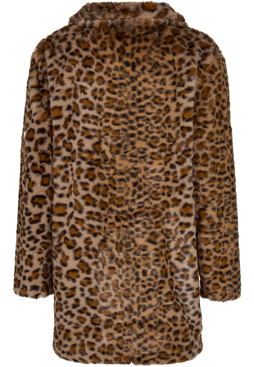 Ladies Oversized Faux Fur Leo Coat