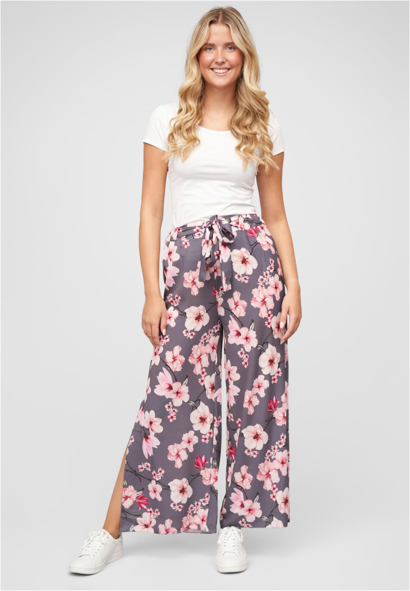 High-Waist Sommerhose mit Blumen Print