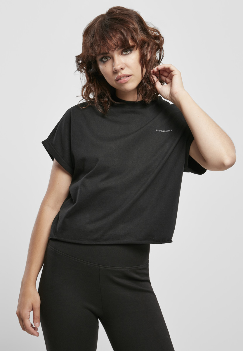 Ladies Short Oversized Cut On Sleeve Tee