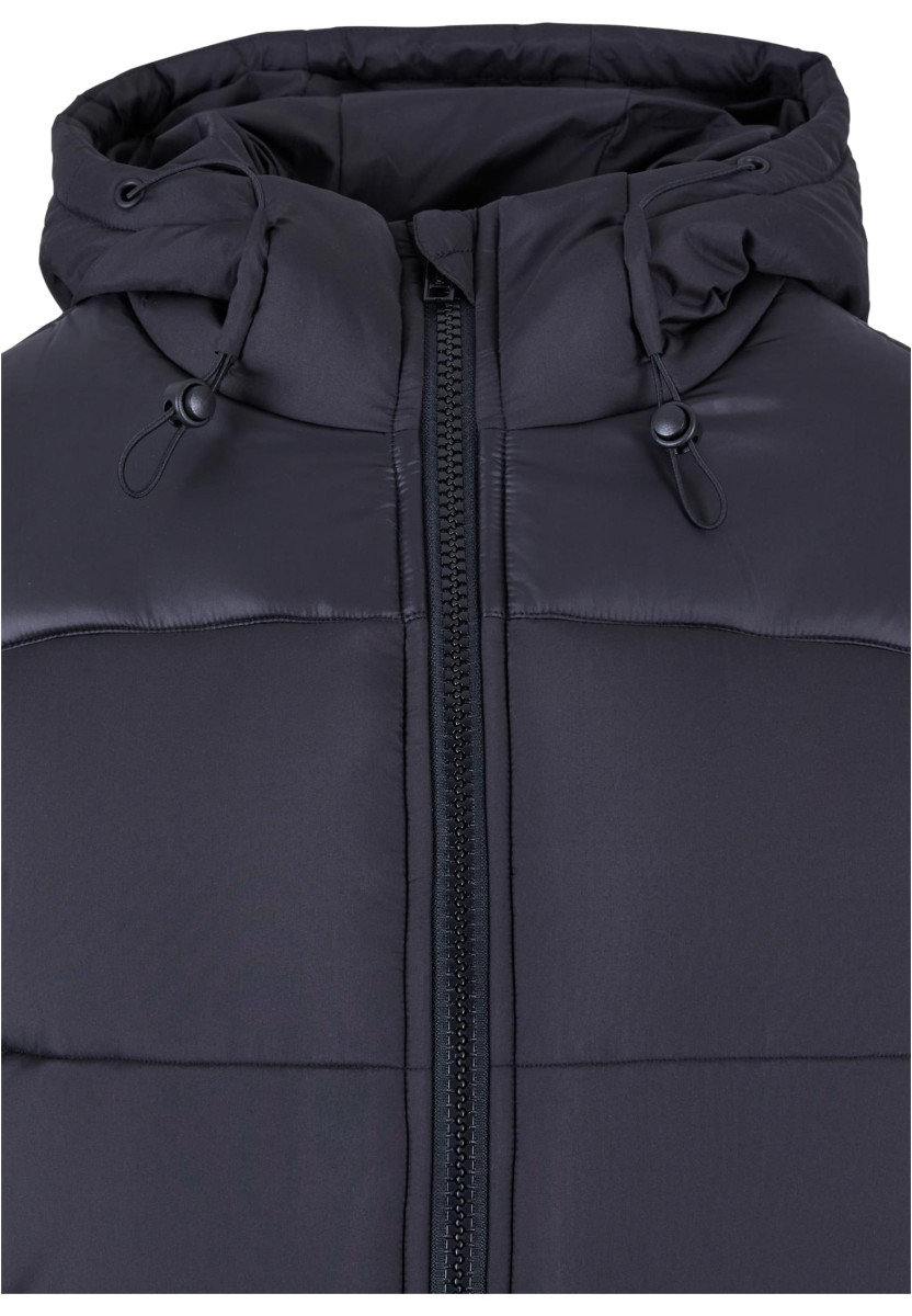 Ladies Hooded Mixed Puffer Coat