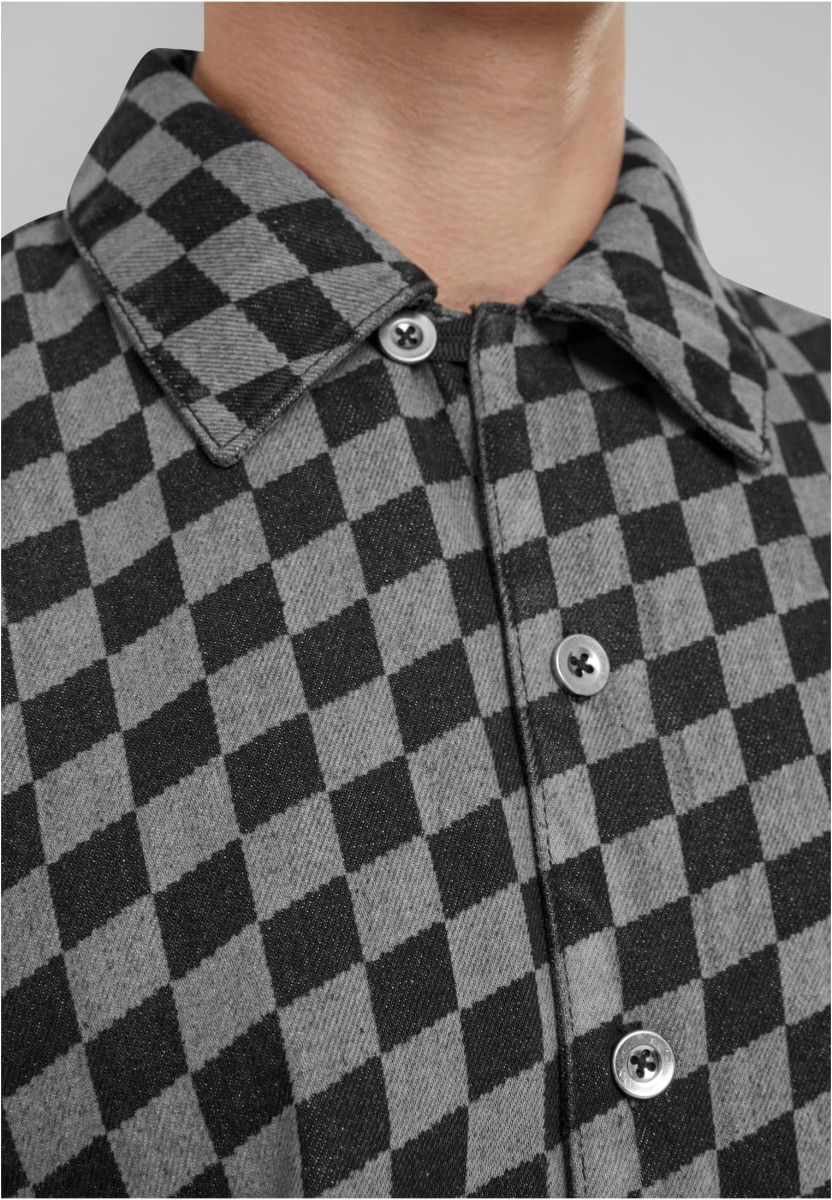 Laser Check Printed Boxy Shirt