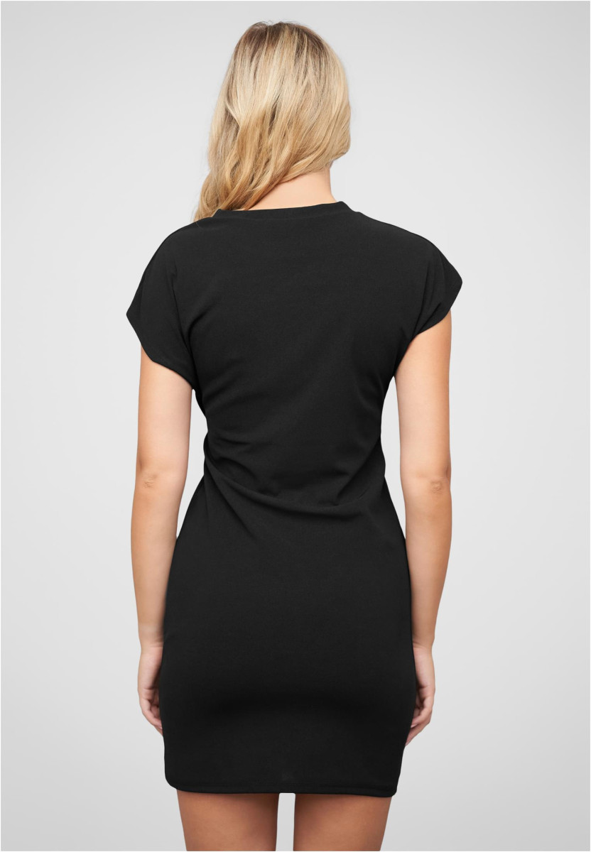 T-Shirt-Kleid mit seitlich gerafftem Detail und Rundhals