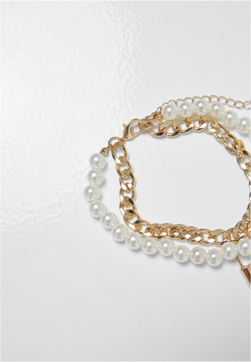 Padlock Pearl Layering Bracelet