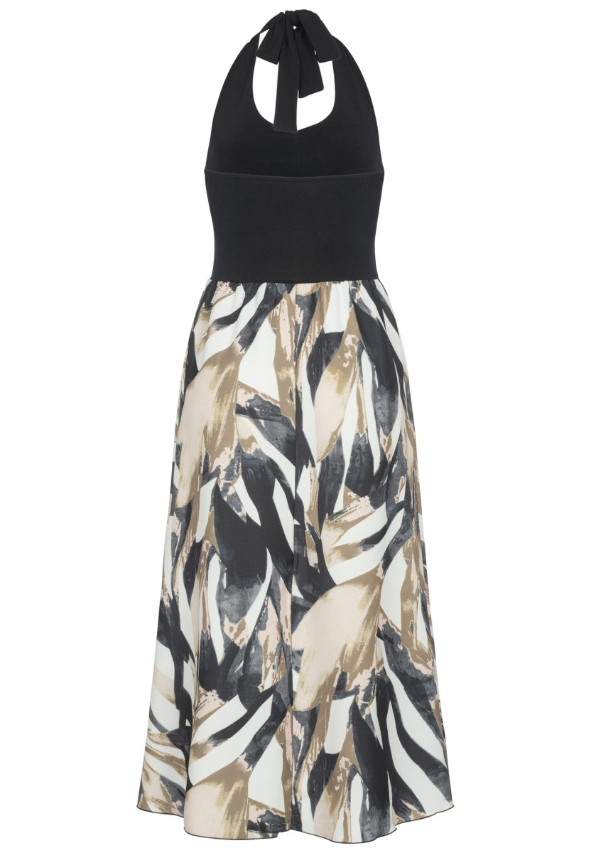Maxi Neckholder-Dress with abstract print