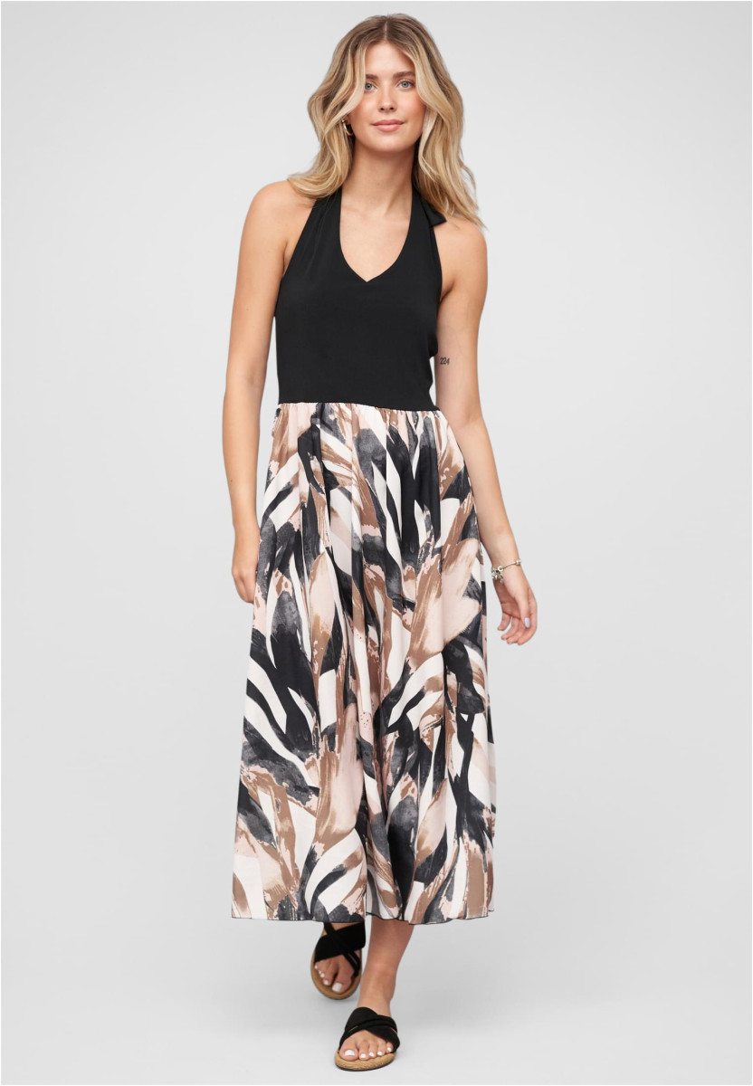 Maxi Neckholder-Dress with abstract print