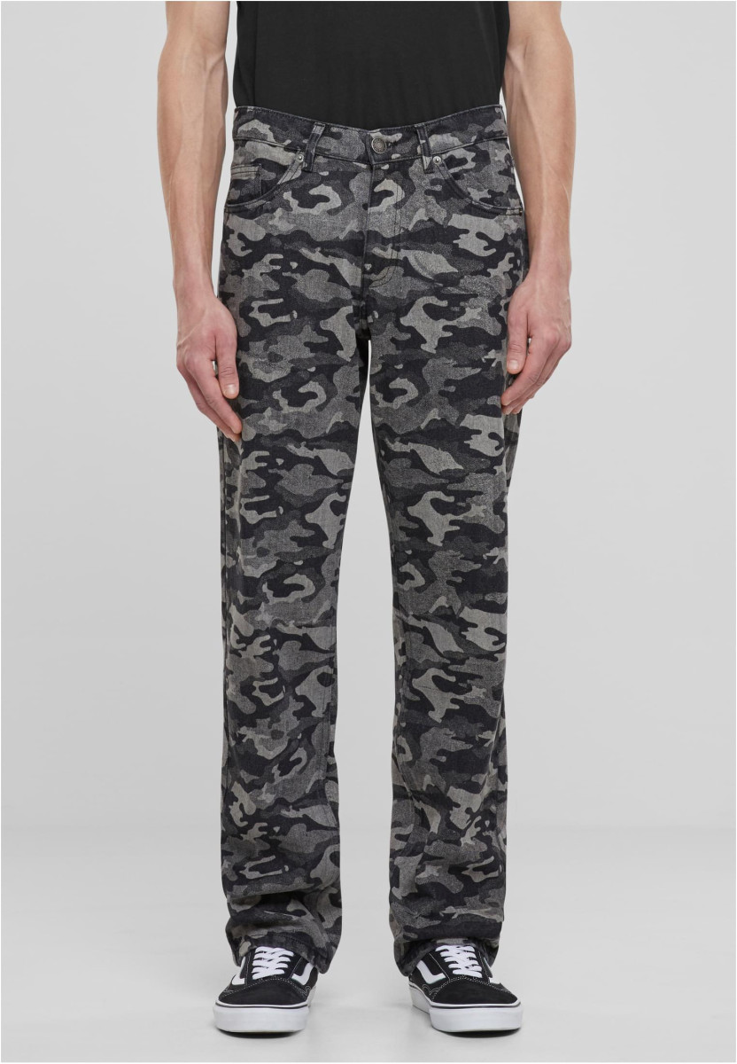 Laser Camo Printed Jeans