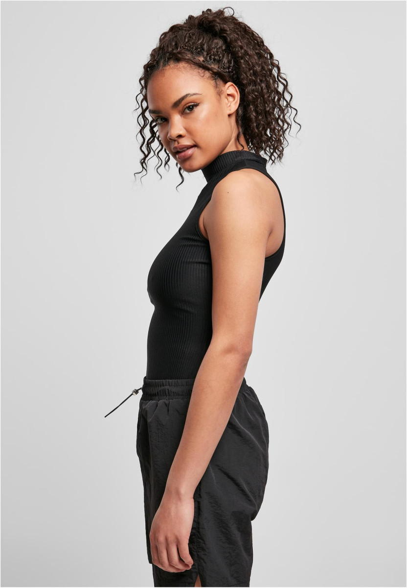 Ladies Sleeveless Rib Turtleneck Body
