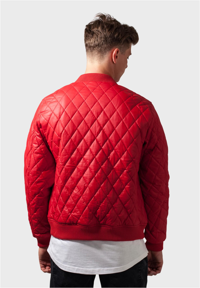 Diamond Quilt Synthetic Leather Jacket