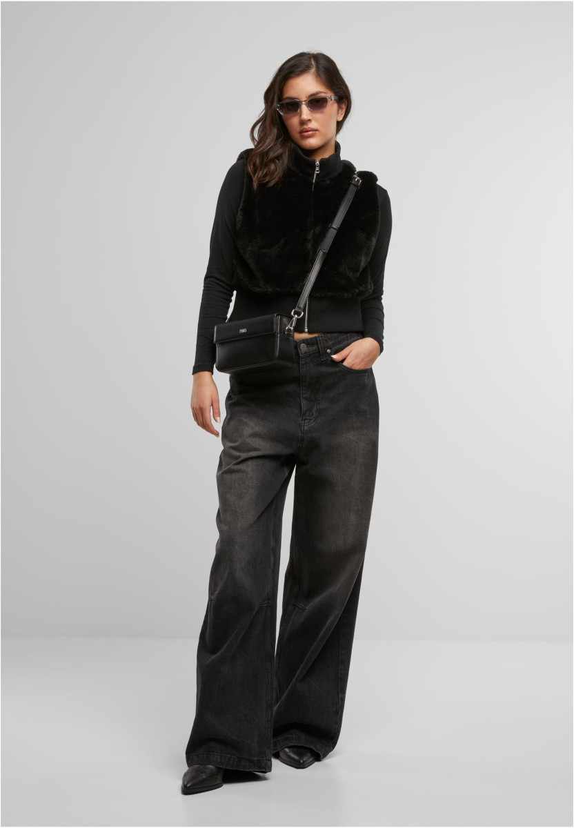 Ladies Cropped Faux Fur Vest
