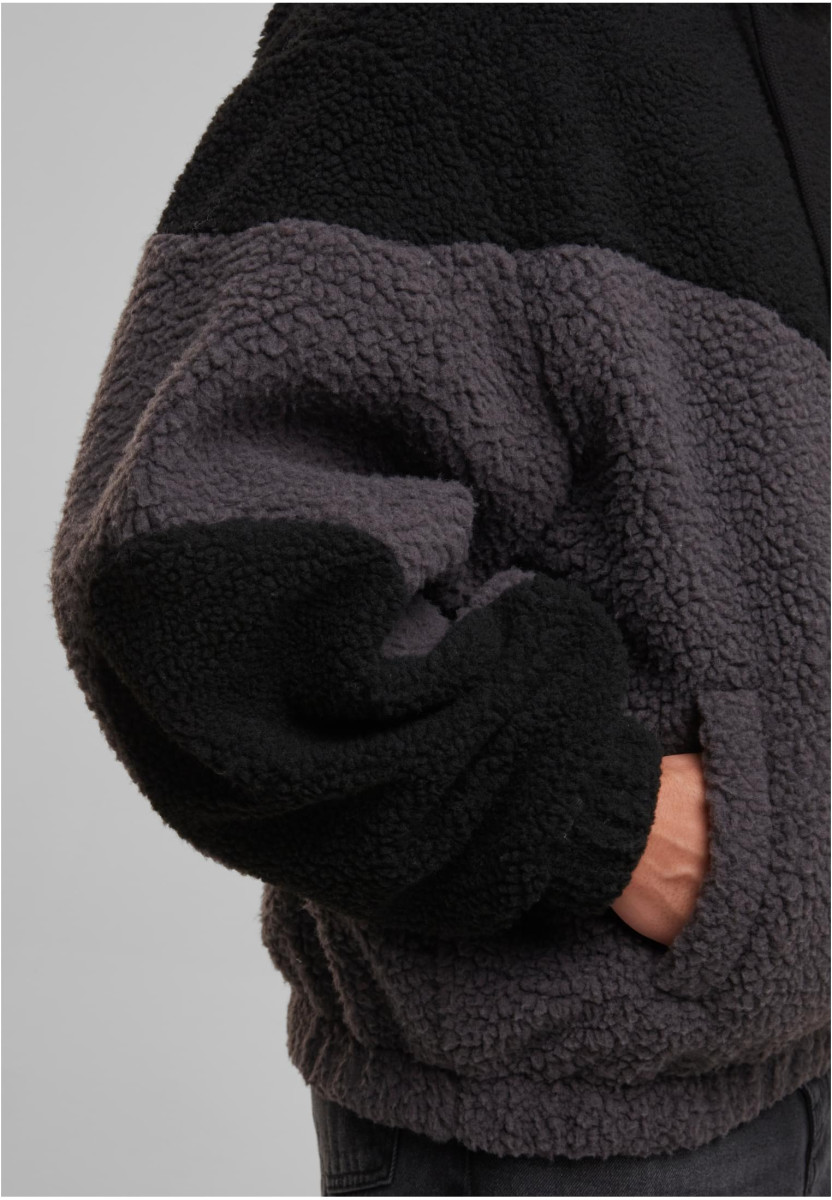 Weavy Colorblock Teddy Hoodie