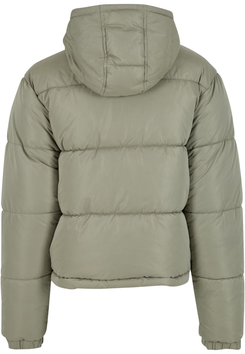 Ladies Peached Puffer Jacket With Hood