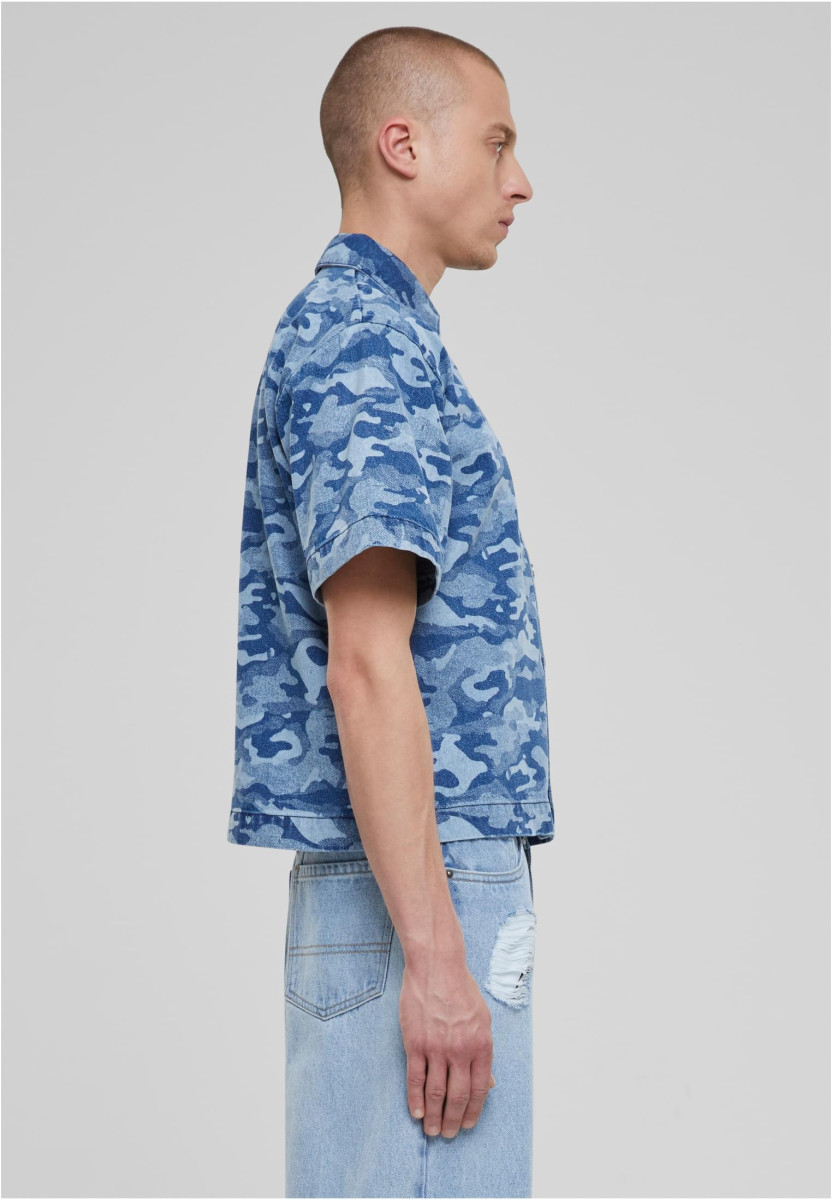 Laser Camo Printed Boxy Shirt