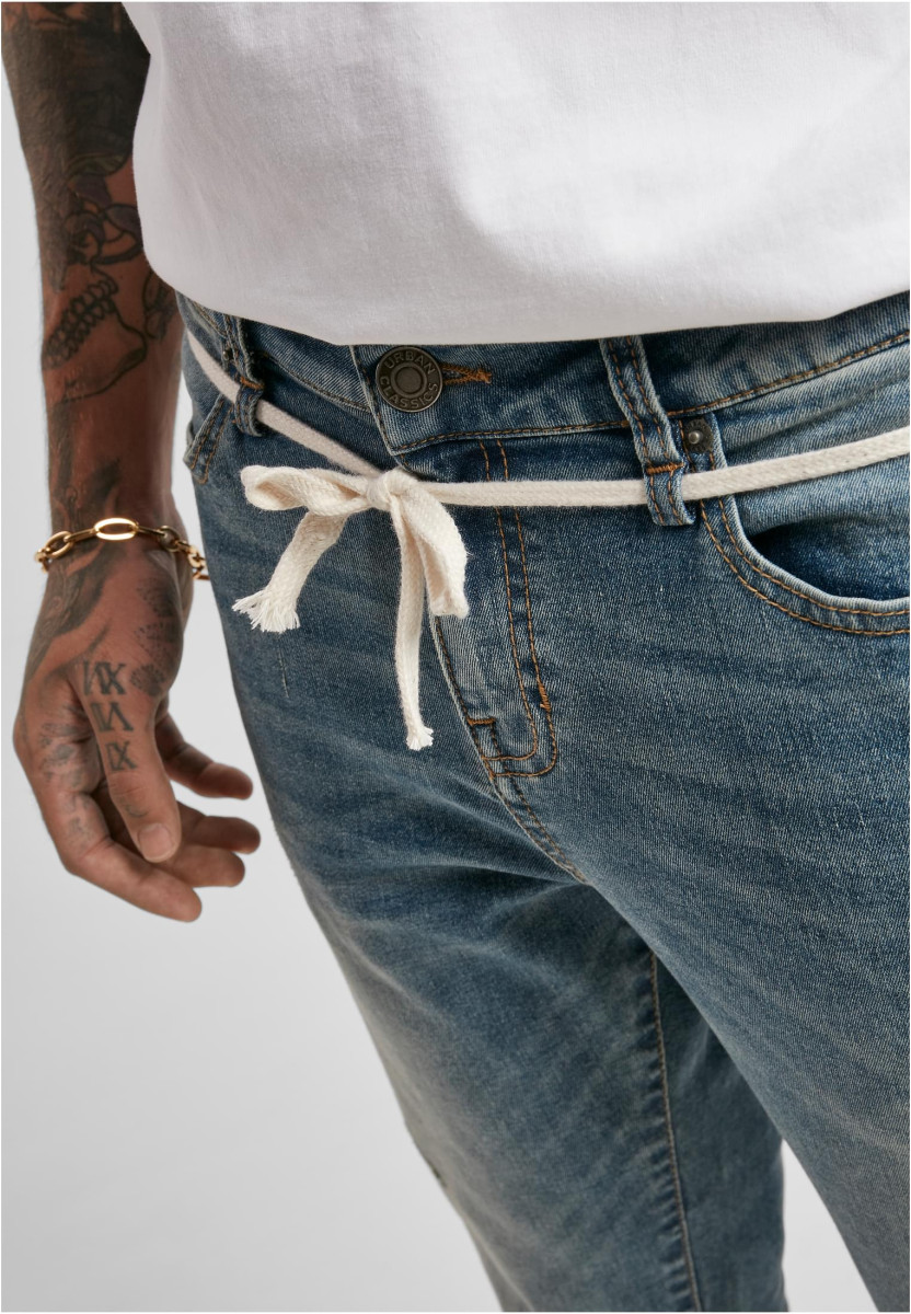 Slim Fit Drawstring Jeans