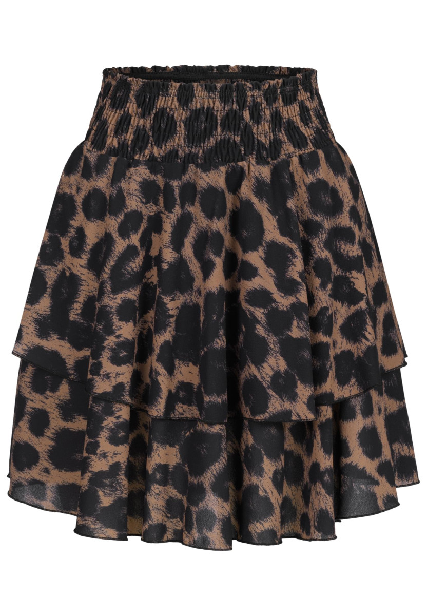 Tiered Skirt with aop leo print