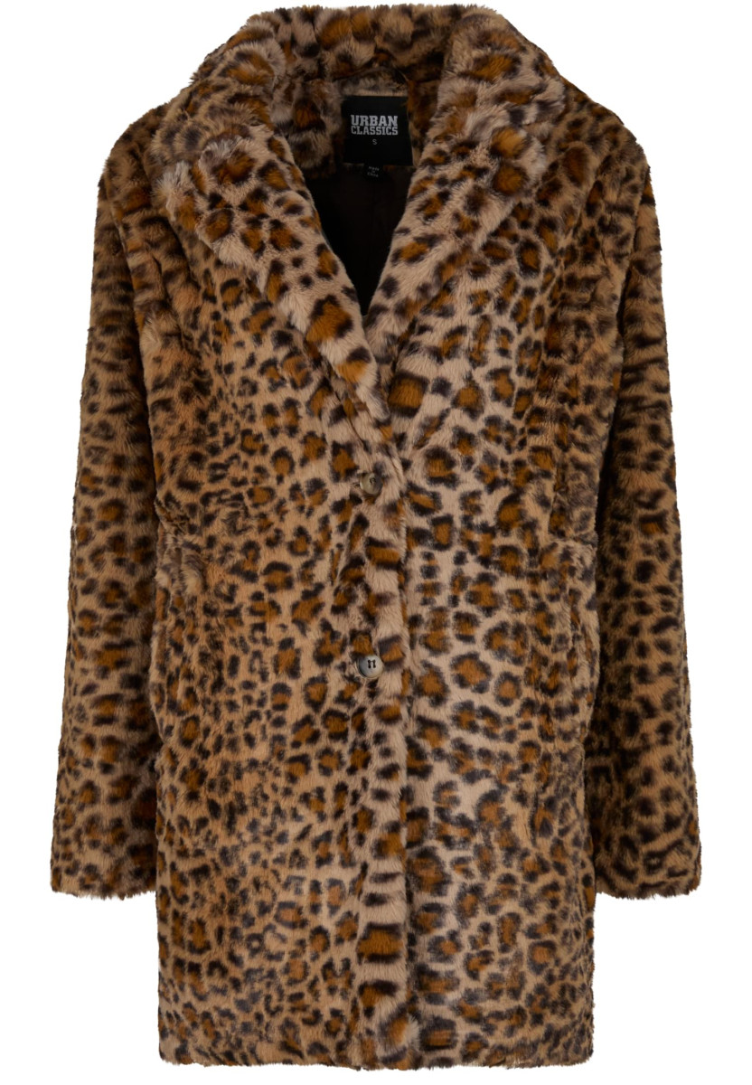 Ladies Oversized Faux Fur Leo Coat