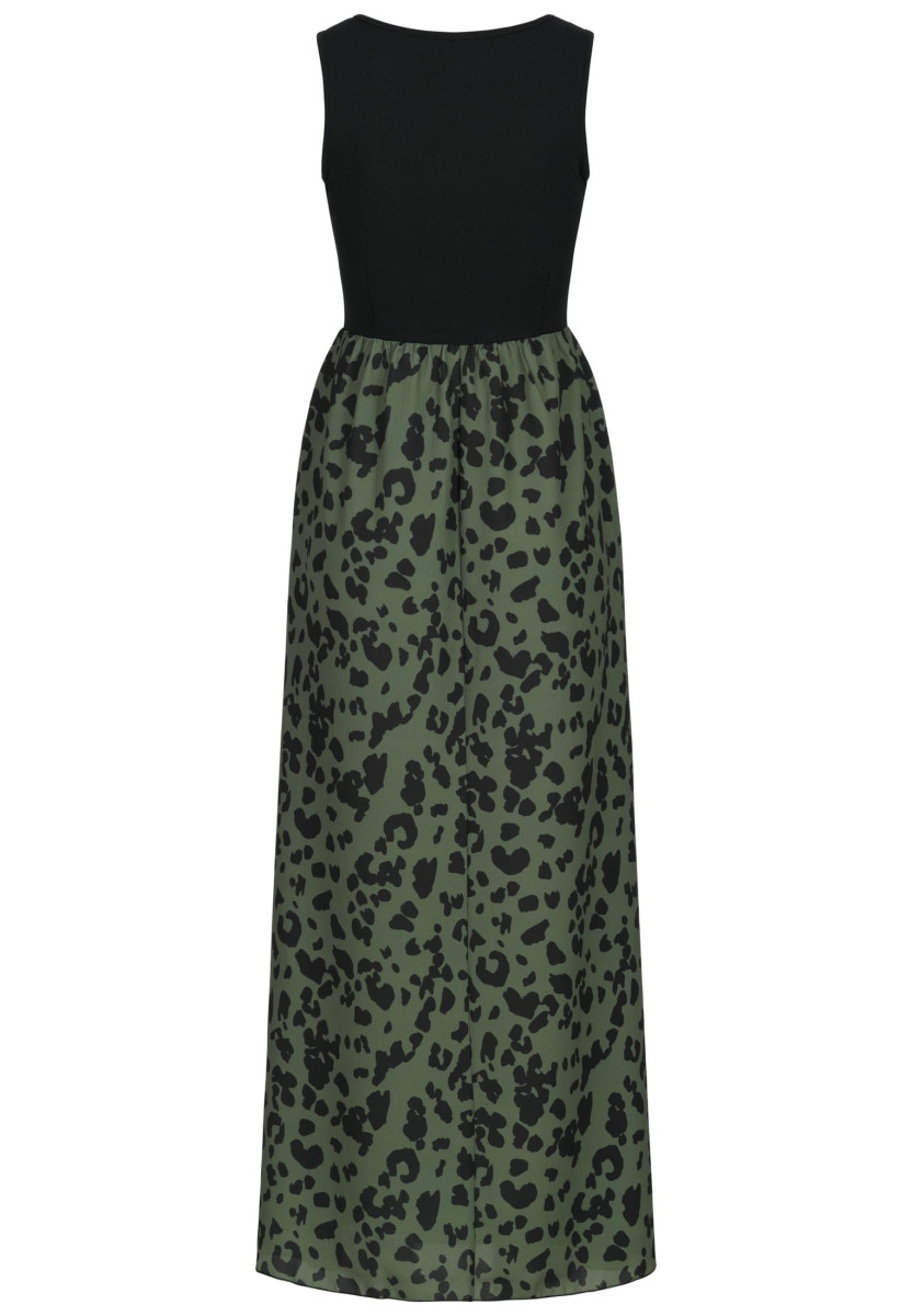 2-Tone Maxi-Dress Leo Print