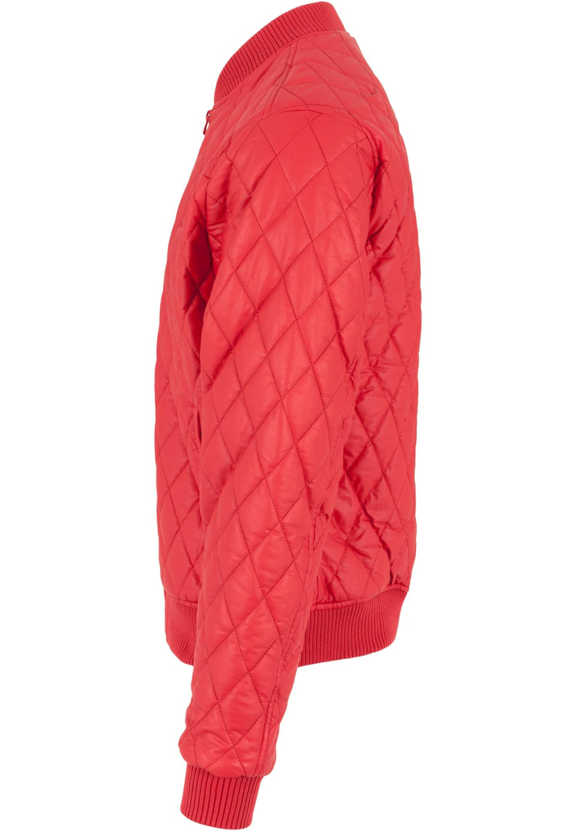 Diamond Quilt Synthetic Leather Jacket
