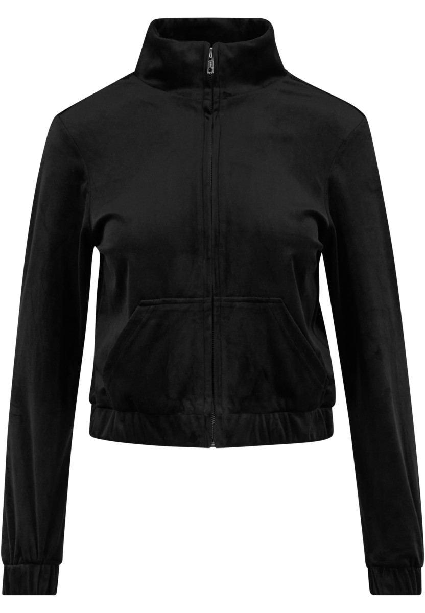 Ladies Short Velvet Track Jacket