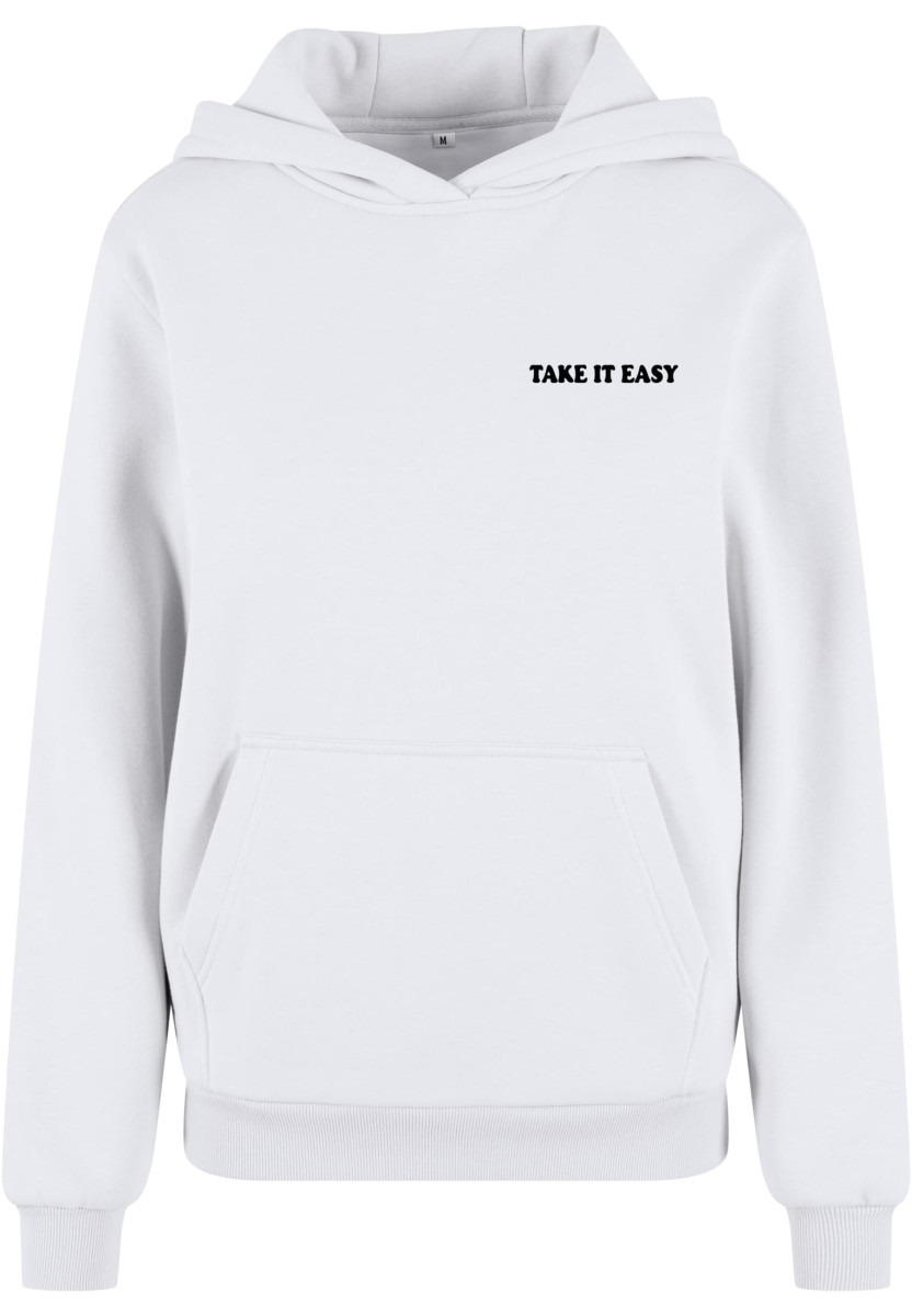 Take It Easy Flowers Ladies Fluffy Hoody