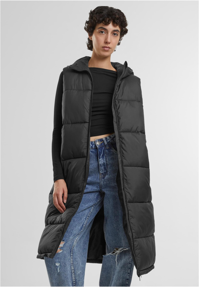 Ladies Long Hooded Puffer Vest