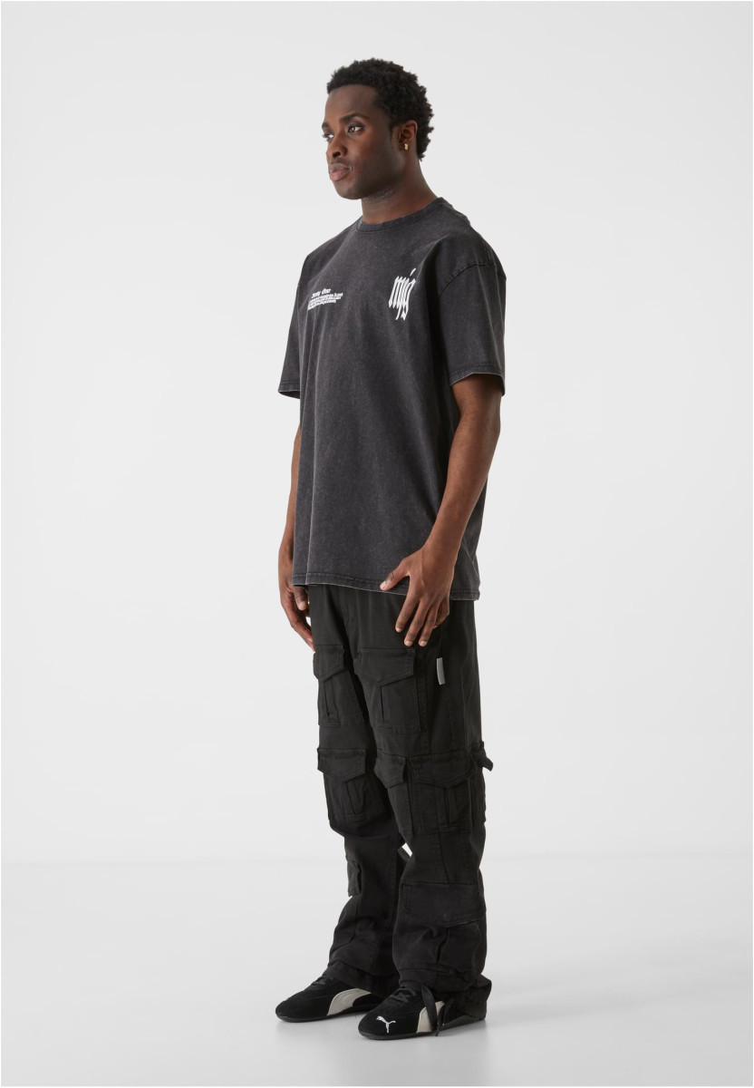 MJG Heavy Oversized Acid Washed Tee - Inferno Butterfly