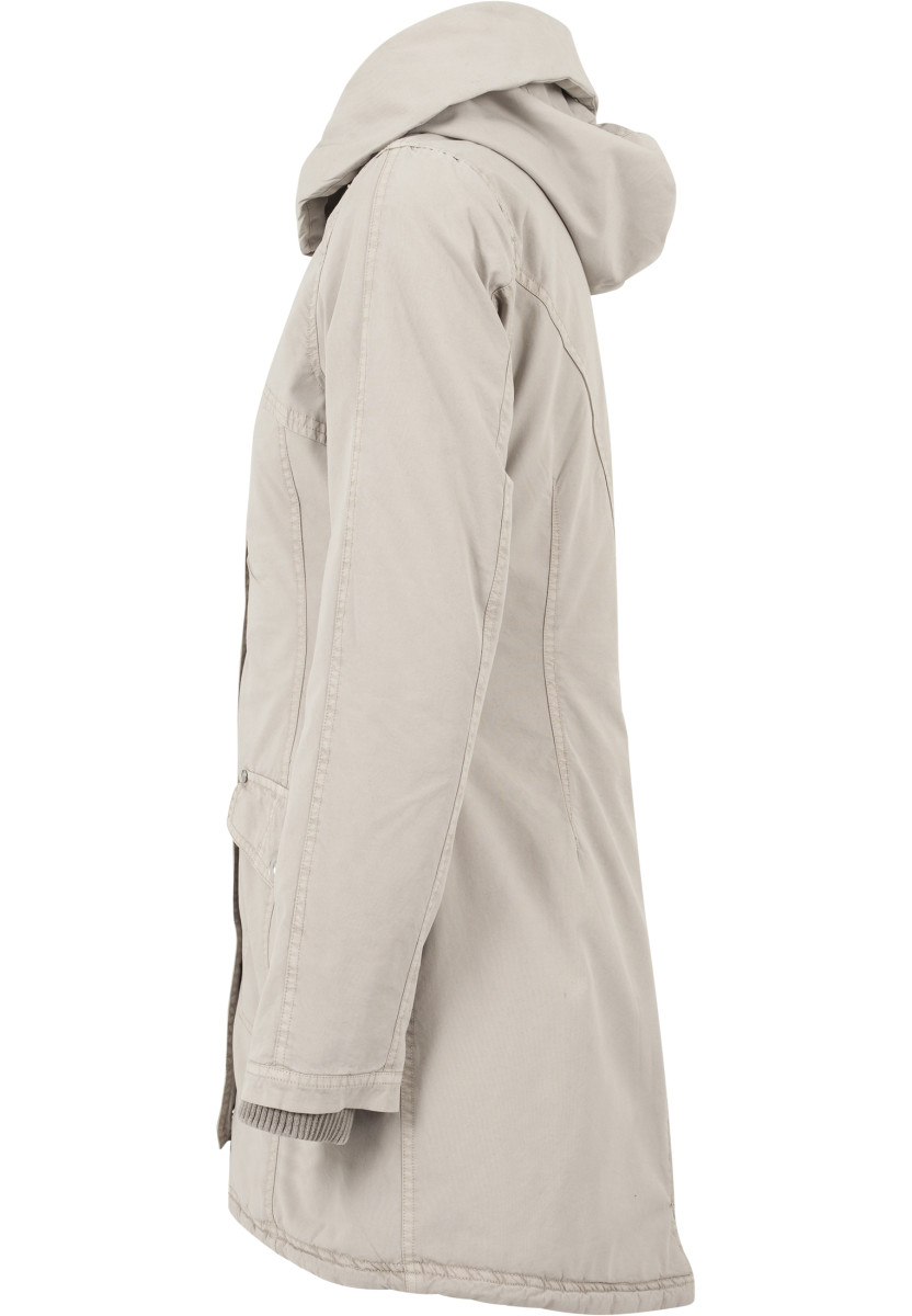 Ladies Garment Washed Long Parka
