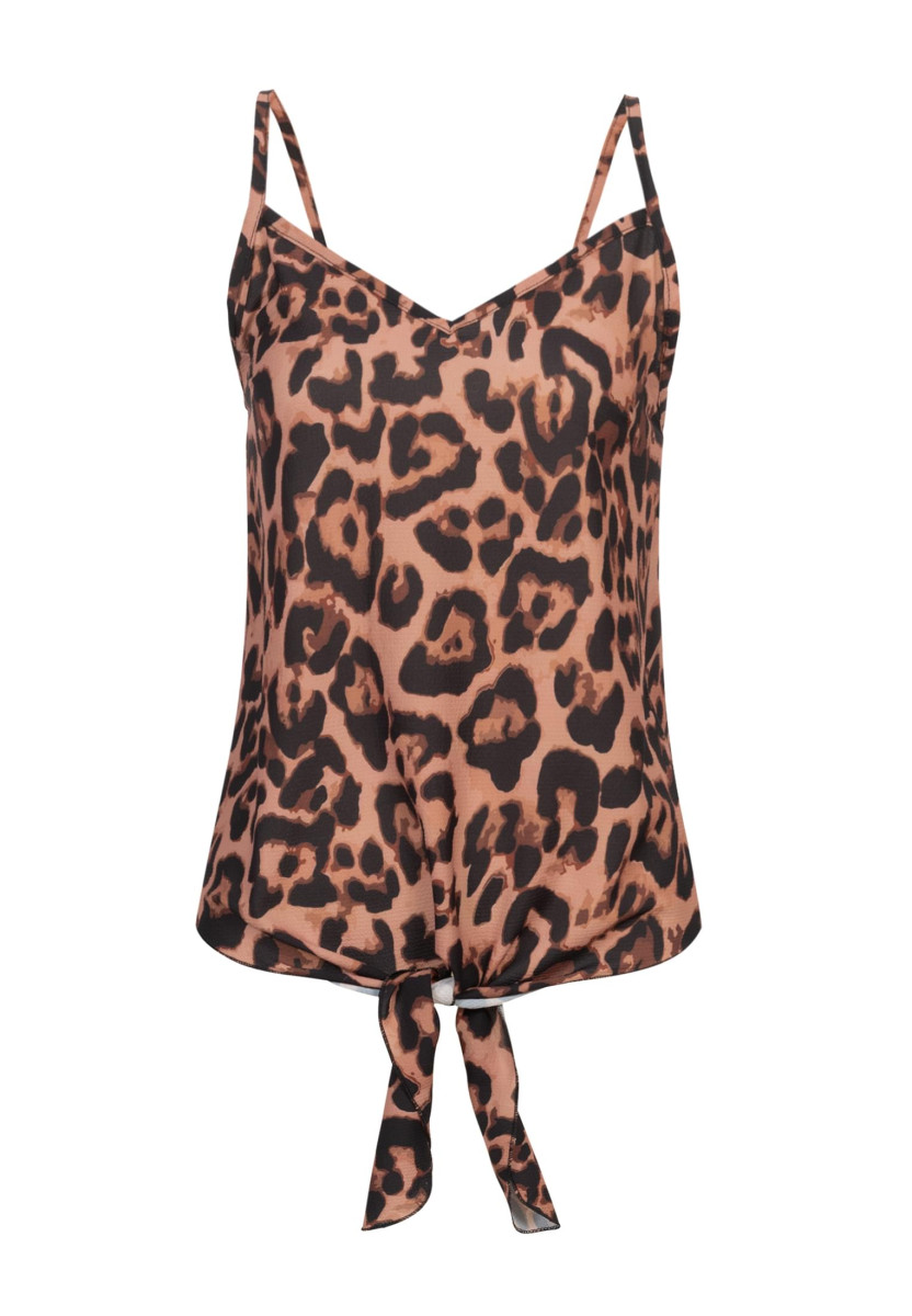 Top with knot detail and leo print