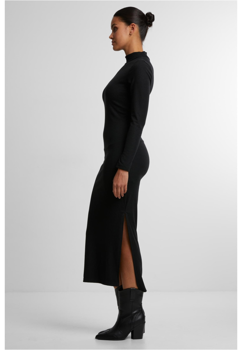 Ladies Rib Longlseeve Mockneck Dress