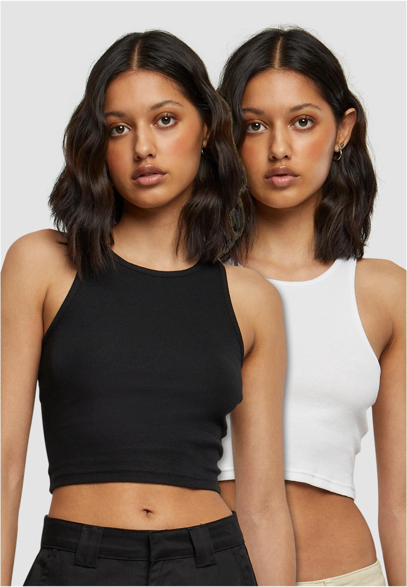 Ladies Cropped Rib Top 2-Pack