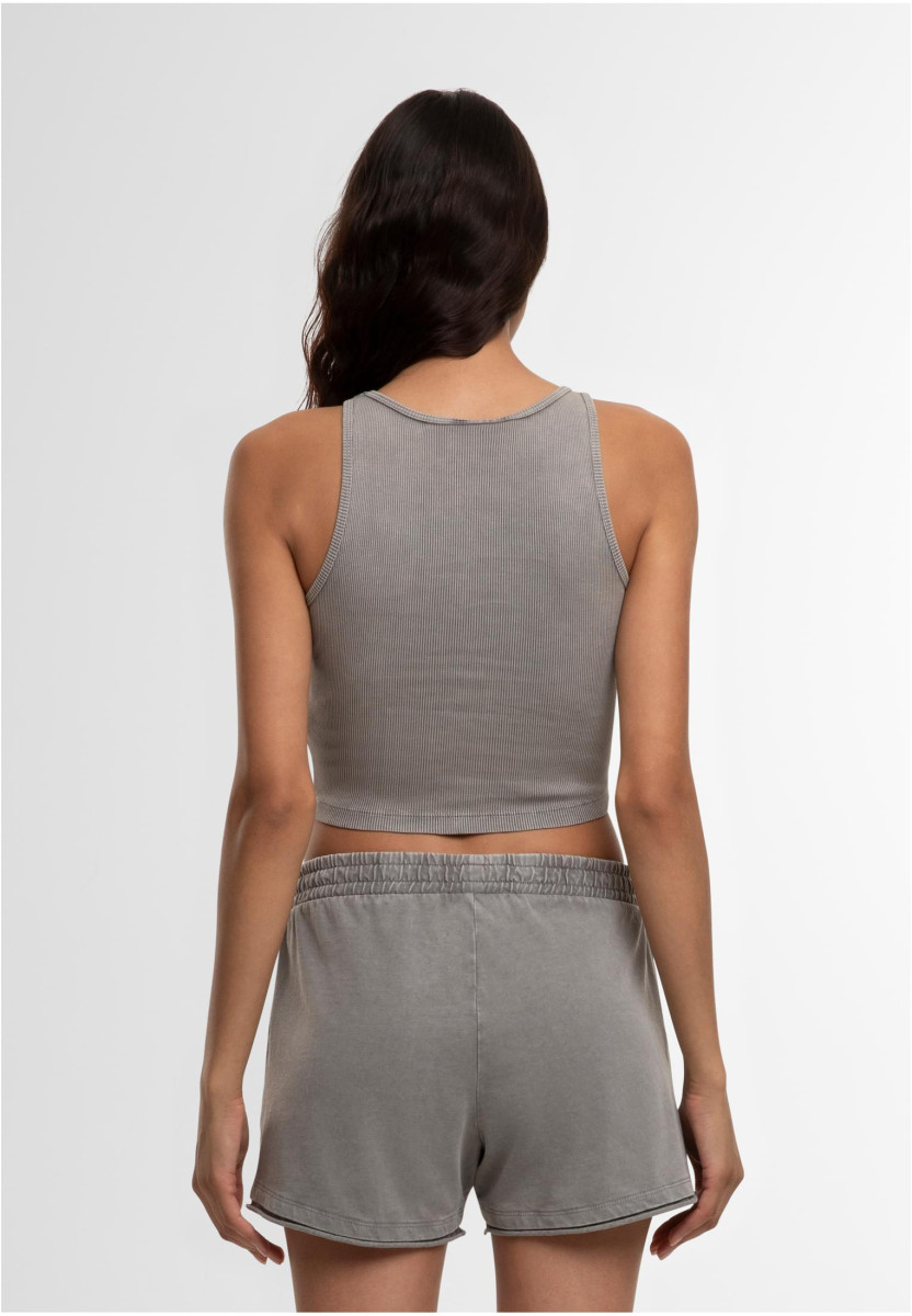 Ladies Washed Rib Jersey Cropped Top