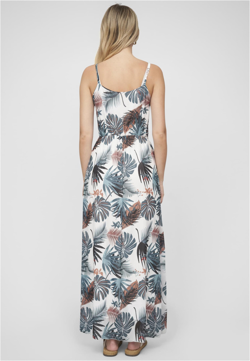 2-Layered Maxi-Dress Tropical Print