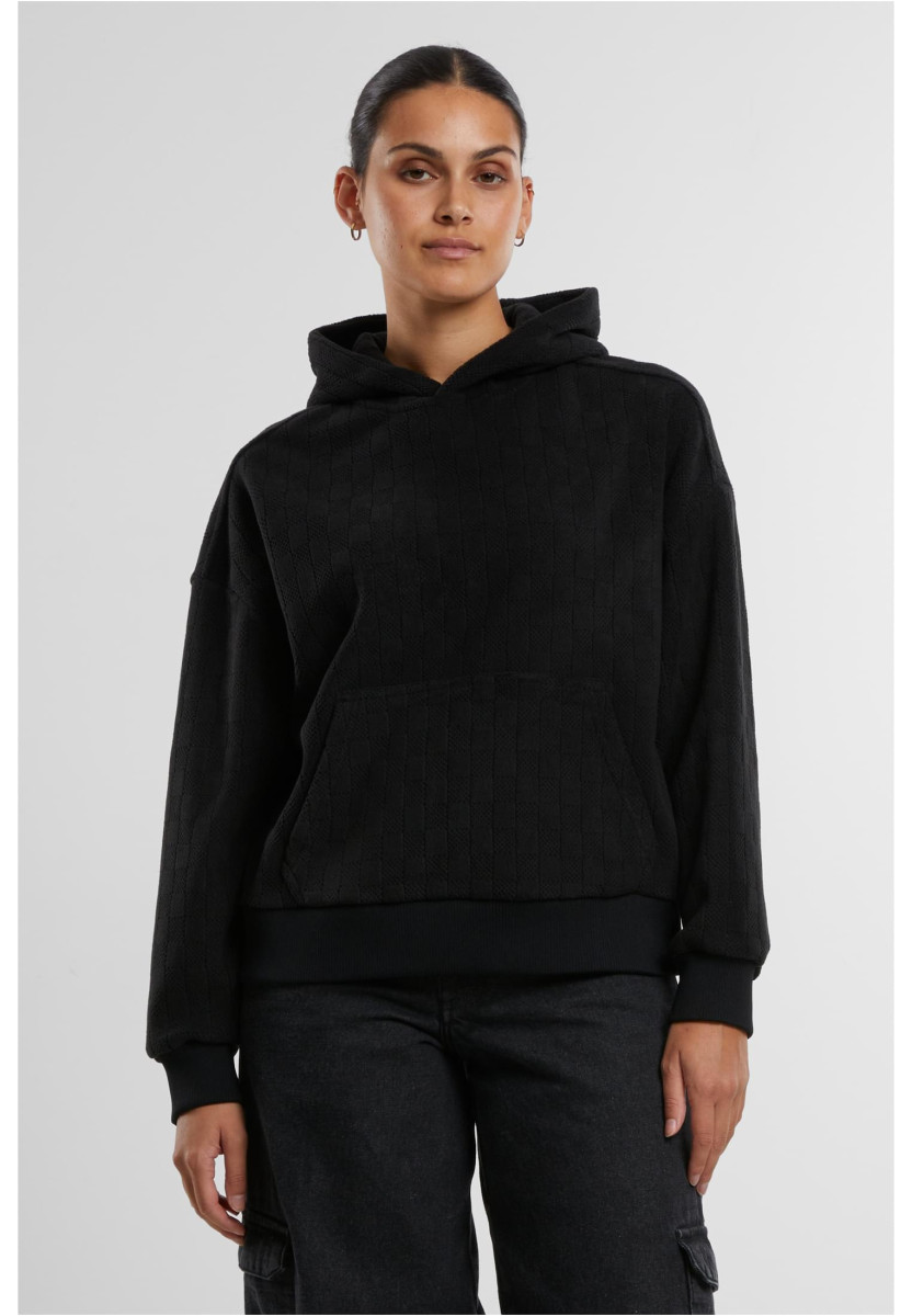 Ladies Jacquard Velvet Oversized Hoodie