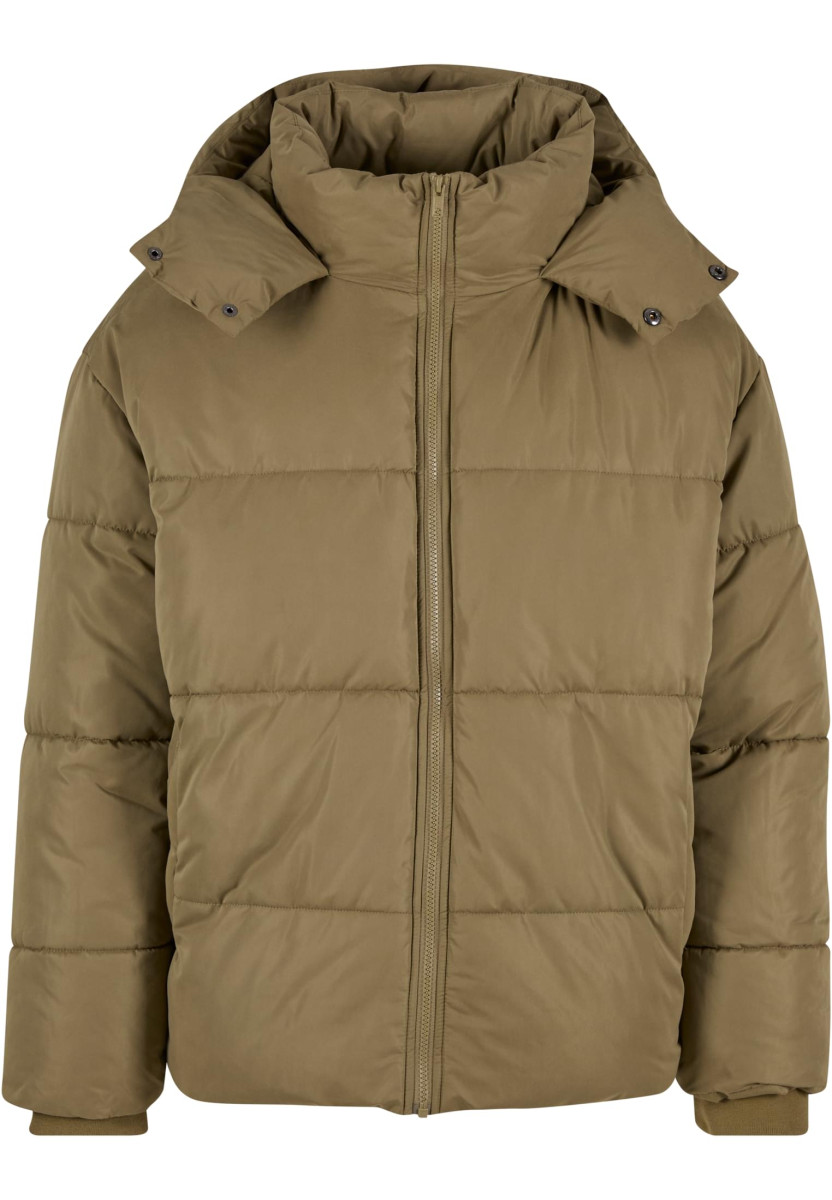 Puffer Jacket With Flap Hood
