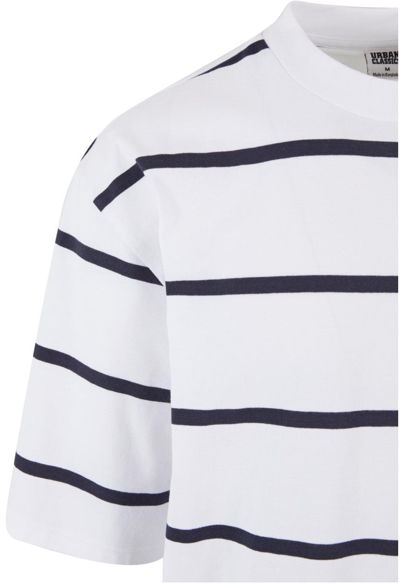 Oversized Sleeve Modern Stripe Tee