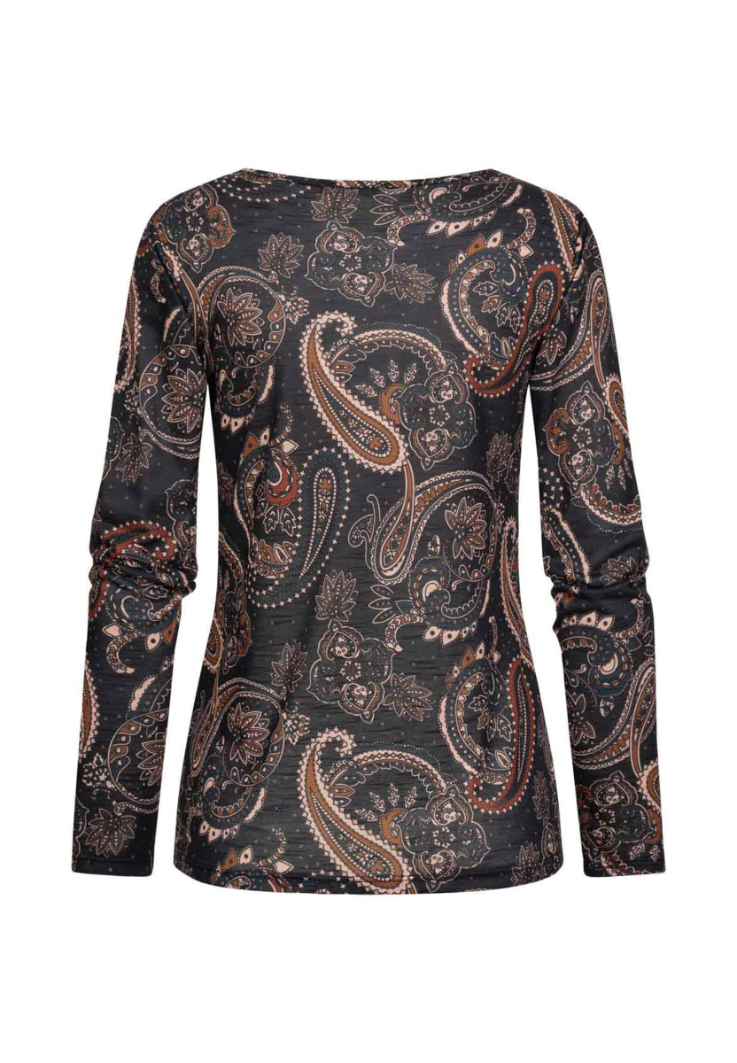 Langarm Shirt Longsleeve mit Paisley Print