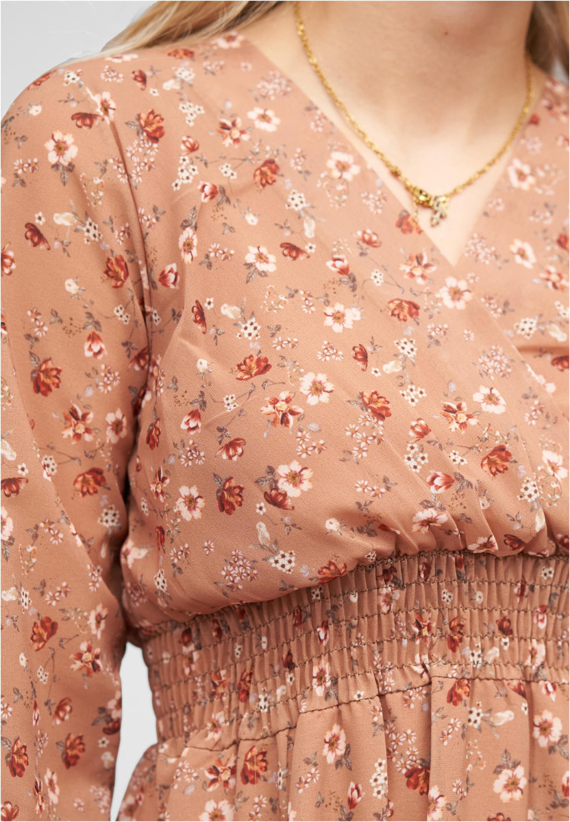V-Neck Chiffon Kleid mit Taillengummizug